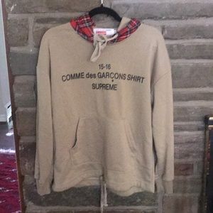 Supreme Comme des Garcon Hoodie plaid lining